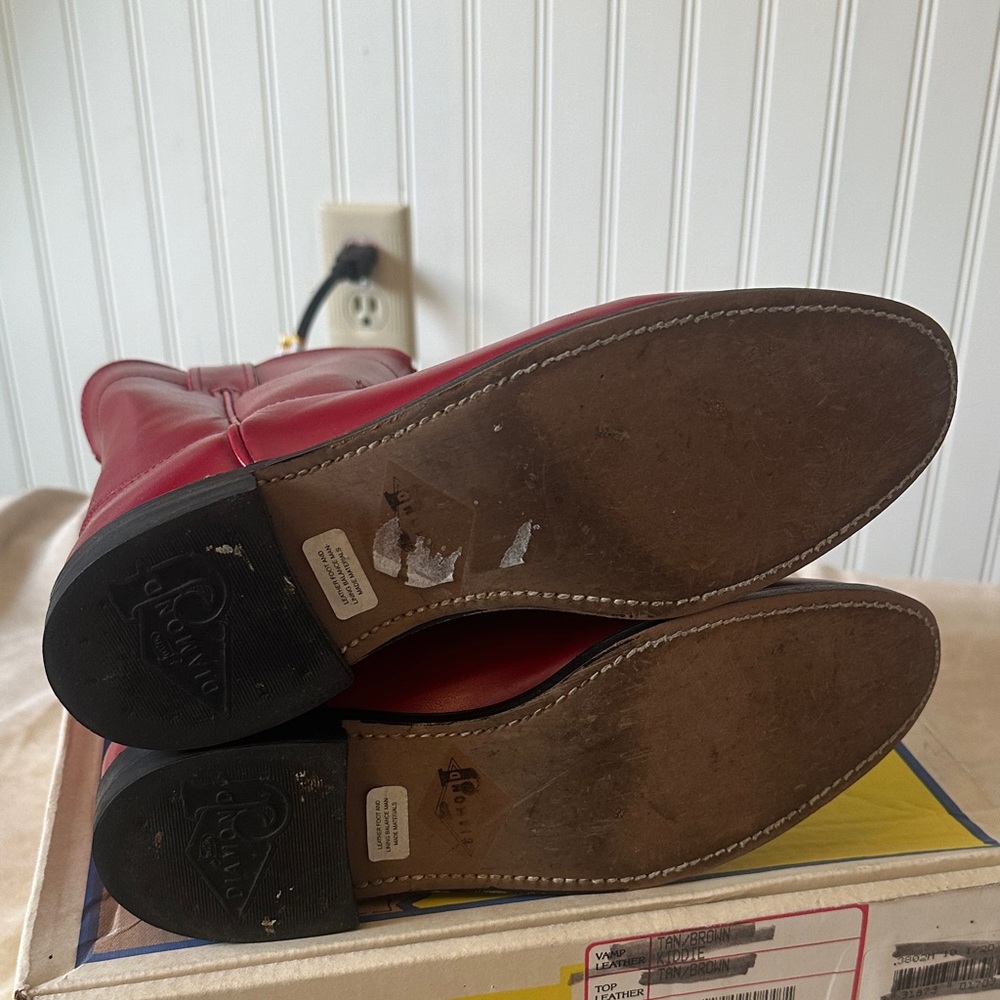 Justin Red Leather Women's Boots - Picture 6 of 7